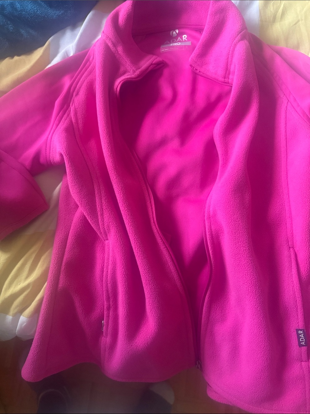 Ada Hot Pink Teddy Fleece Jacket - Zip Front